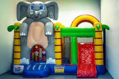 Olifanten springkussen met glijbaan