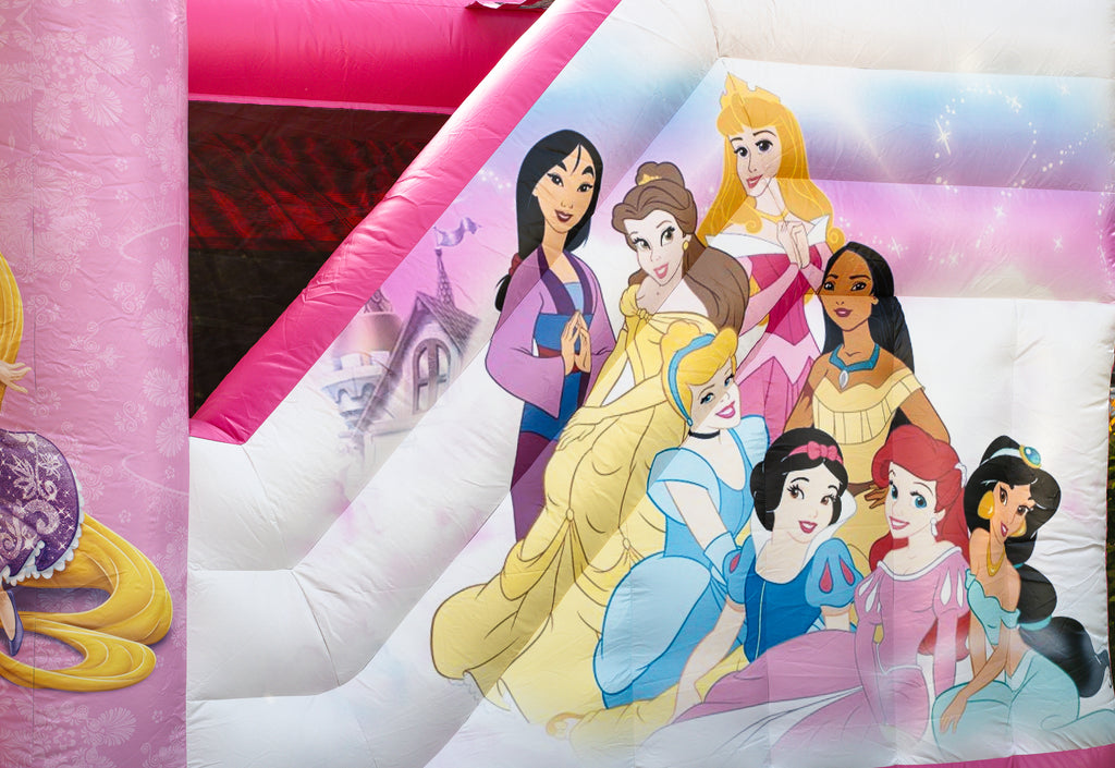 Prinses springkussen met glijbaan