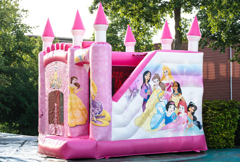 Prinses springkussen met glijbaan