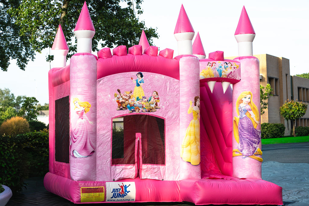 Prinses springkussen met glijbaan