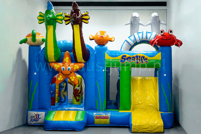 Sea world springkussen met glijbaan